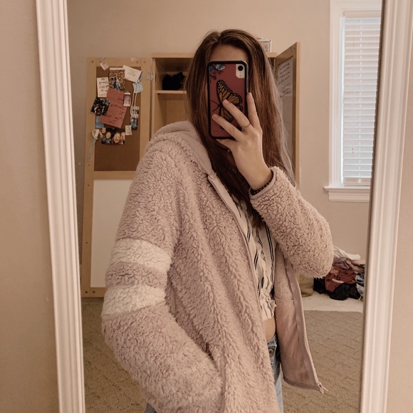 SO Jackets & Blazers - lavender sherpa zip up jacket